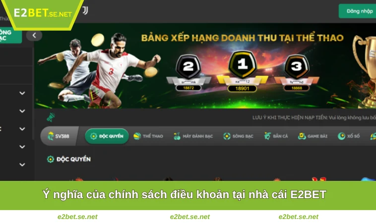 Điều Khoản Sử Dụng E2BET 1 Ý nghĩa của chính sách điều khoản tại nhà cái E2BET